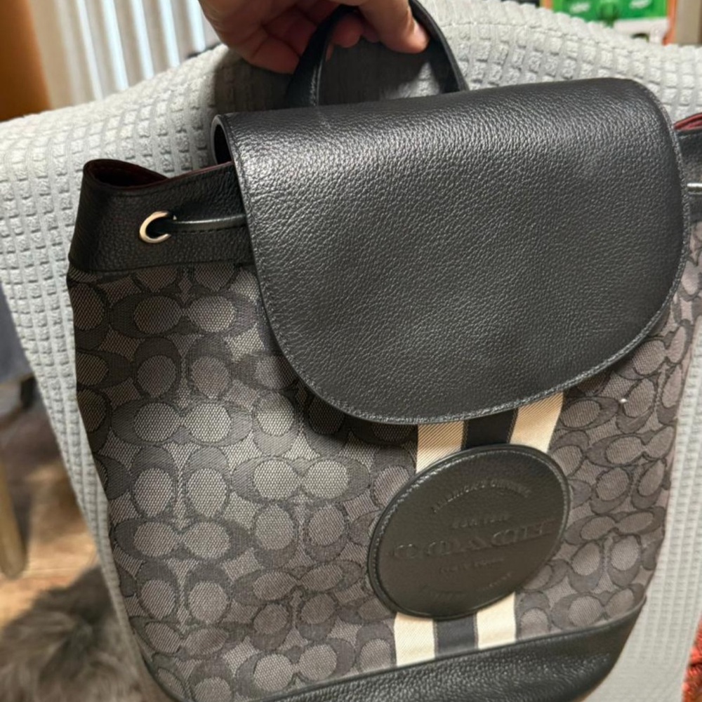 Coach Signature Black and Gray Backpack